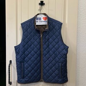 Peter Millar vest - navy with brown trim.